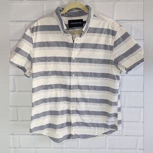 Calvin Klein Jeans Blue/White casual Cotton Button Down Shirt